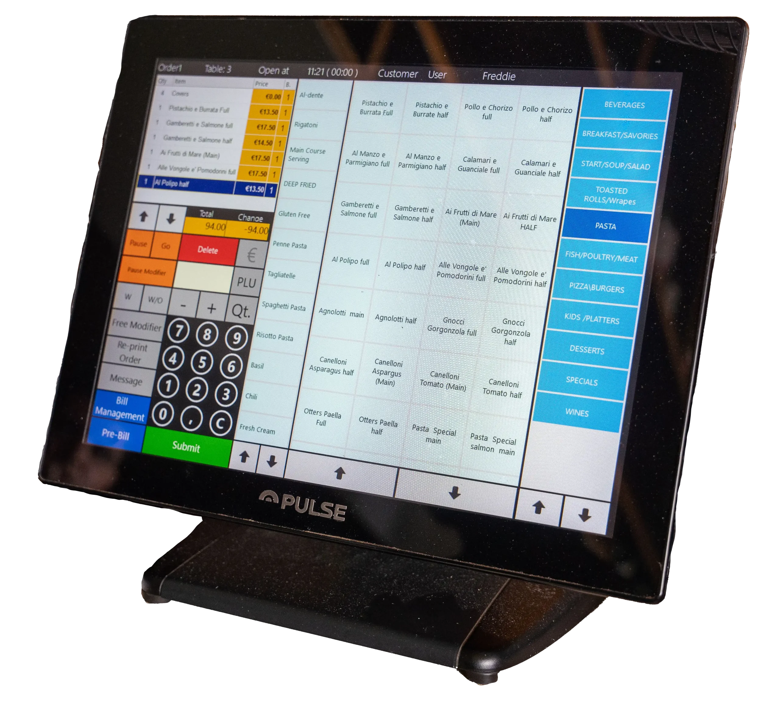 POS system terminal for retail and hospitality checkout